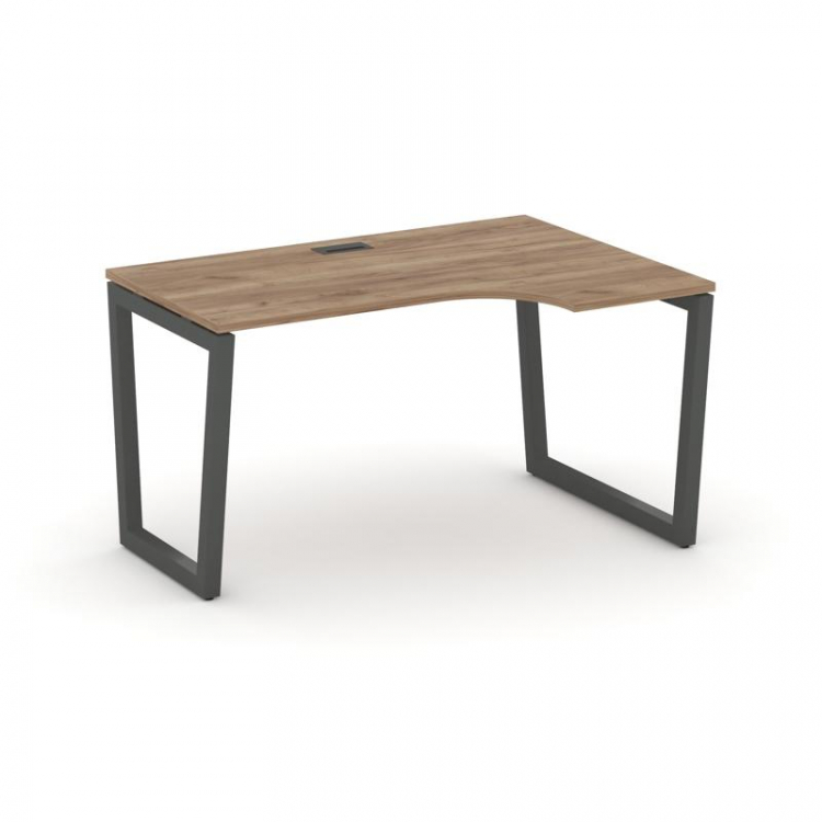 Style Project Стол рабочий эргоном. SN-5T2.SPA-021(R) Дуб Табак/Металл Антрацит/Черный Пластик 1380*