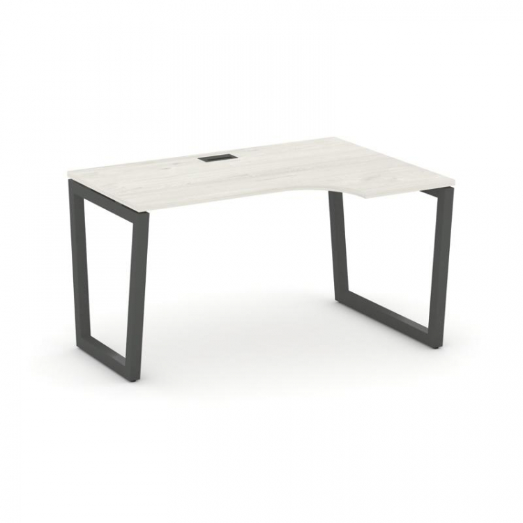 Style Project Стол рабочий эргоном. SN-5T2.SPA-001(R) Дуб Наварра/Металл Антрацит/Черный Пластик 138