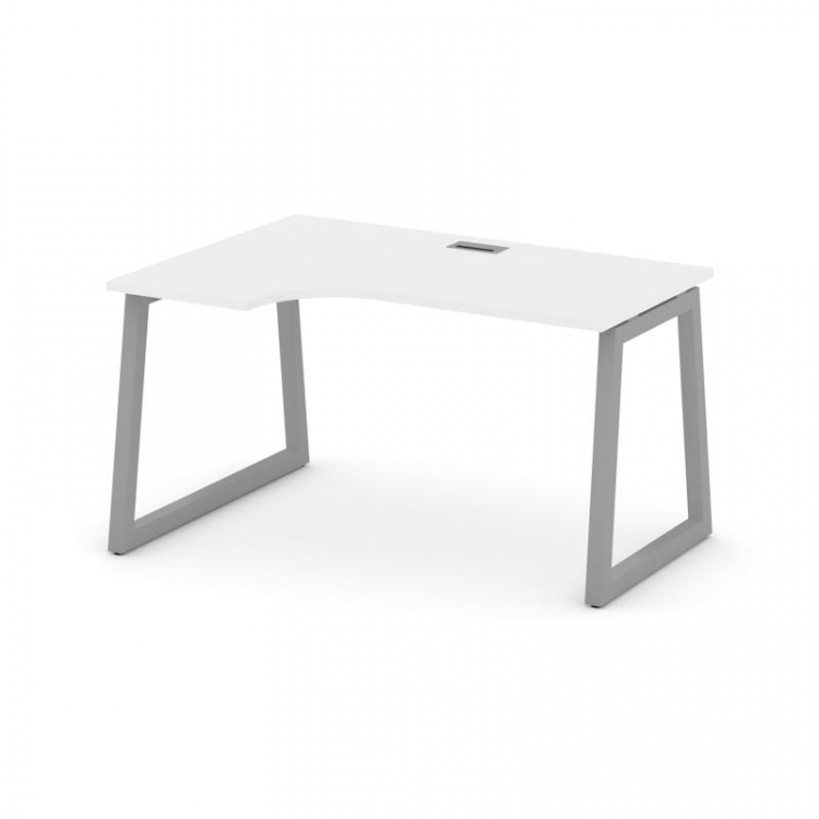 Style Project Стол рабочий эргоном. SN-5T1.SPA-021(L) Белый/Металл Серый/Заглушка Пластик Серебро 13