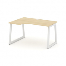 Style Project Стол рабочий эргоном. SN-5T1.SPA-021(L) Акация Лорка/Металл Белый/Заглушка Пластик Бел