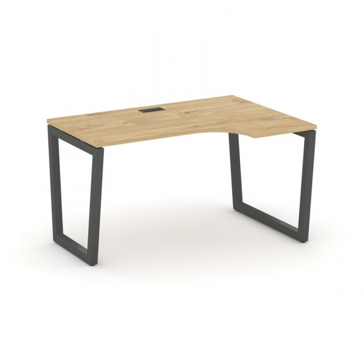 Style Project Стол рабочий эргоном. SN-5T2.SPA-021(R) Тиквуд Светлый/Металл Антрацит/Заглушка Пласти