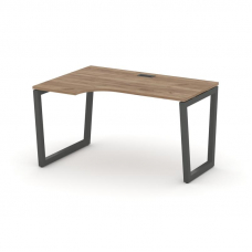 Style Project Стол рабочий эргоном. SN-5T2.SPA-022(L) Дуб Табак/Металл Антрацит/Черный Пластик 1580*
