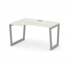 Style Project Стол рабочий эргоном. SN-5T2.SPA-002(L) Дуб Наварра/Металл Серый/Заглушка Пластик Сере
