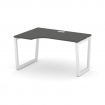 Style Project Стол рабочий эргоном. SN-5T2.SPA-002(L) Антрацит/Металл Белый/Заглушка Пластик Белый 1