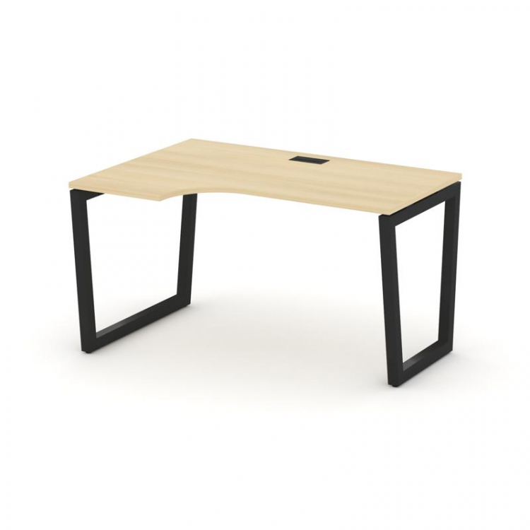 Style Project Стол рабочий эргоном. SN-5T2.SPA-012(L) Акация Лорка/Металл Черный/Заглушка Пластик Че