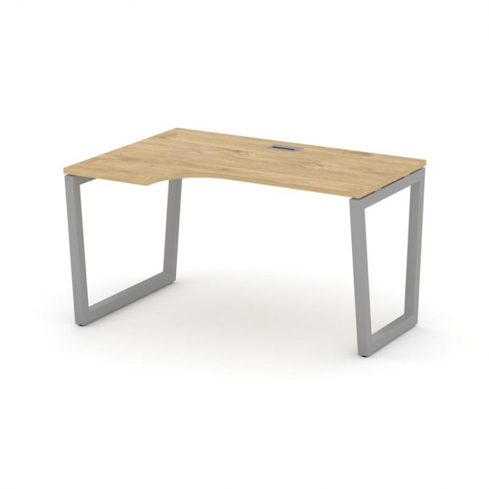 Стайл Проджект Стол рабочий эргоном. SN-5T2.SPA-021(L) Тиквуд Светлый/Металл Серый/Заглушка Пластик