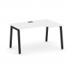 Style Project Стол рабочий эргоном. SN-5A.SPA-011(R) Белый/Металл Черный 1380*700/980*750