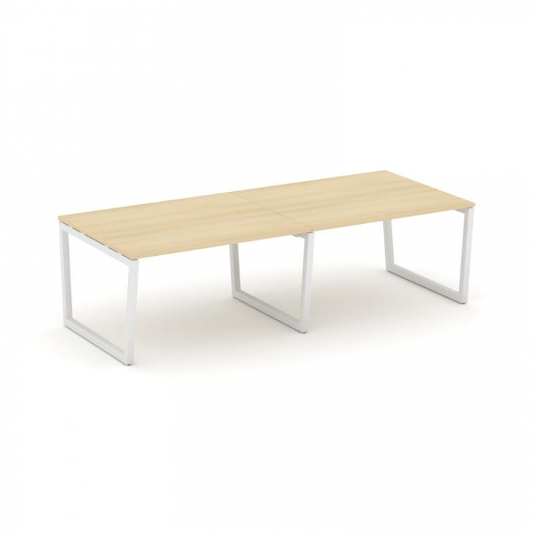 Style Project Стол переговорный SN-5T2.SPRG-044.3 Акация Лорка/Металл Белый 3160*1180*750