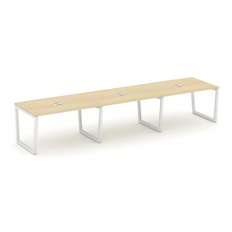 Style Project Стол переговорный SN-5T2.SPRG-024 Акация Лорка/Металл Белый/Заглушка Металл Белый 4740