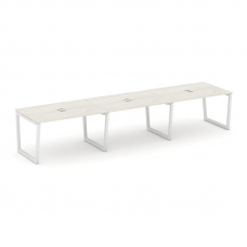 Style Project Стол переговорный SN-5T2.SPRG-023 Дуб Наварра/Металл Белый/Заглушка Металл Белый 4410*