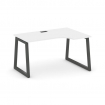 Style Project Стол рабочий эргоном. SN-5T1.SPA-011(R) Белый/Металл Антрацит/Черный Пластик 1380*700/