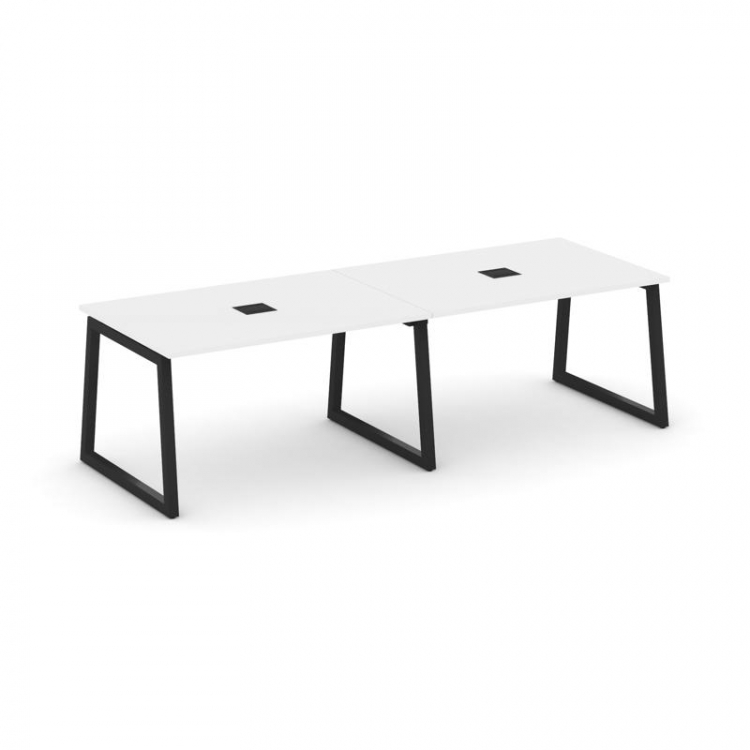 Style Project Стол переговорный SN-5T1.SPRG-013 Белый/Металл Черный/Заглушка Металл Черный 2760*980*