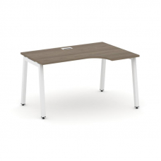 Style Project Стол рабочий эргоном. SN-5A.SPA-011(R) Вяз Благородный/Металл Белый 1380*700/980*750