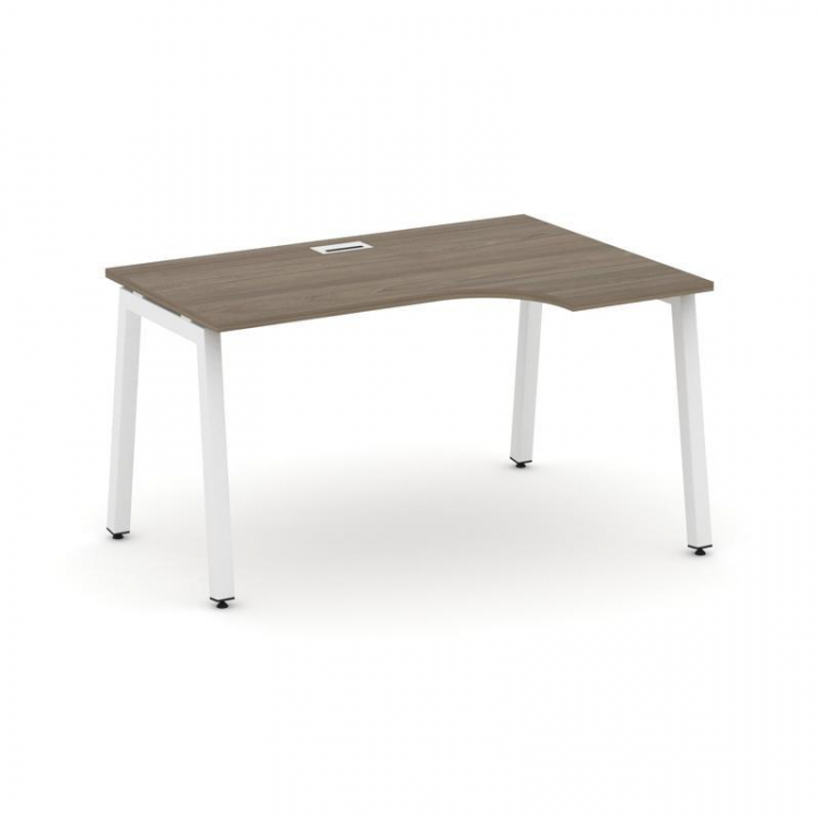 Style Project Стол рабочий эргоном. SN-5A.SPA-011(R) Вяз Благородный/Металл Белый 1380*700/980*750