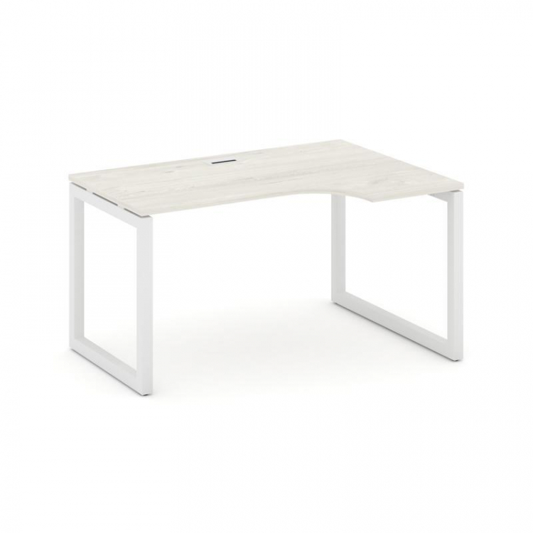 Style Project Стол рабочий эргоном. SN-5O.SPA-022(R) Дуб Наварра/Металл Белый 1580*800/980*750