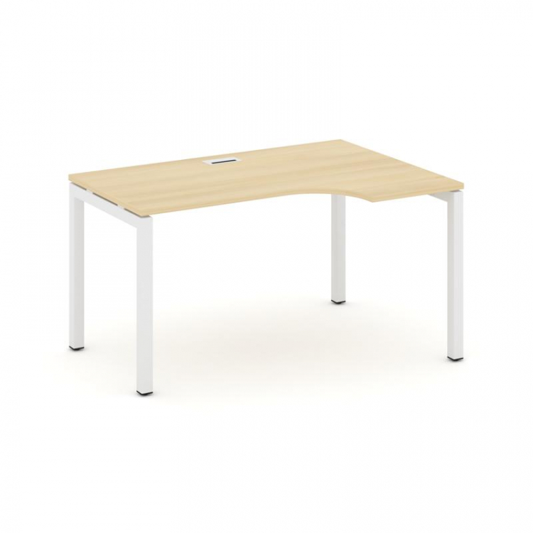 Style Project Стол рабочий эргоном. SN-5P.SPA-002(R) Акация Лорка/Металл Белый 1580*600/980*750