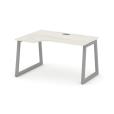 Style Project Стол рабочий эргоном. SN-5T1.SPA-011(L) Дуб Наварра/Металл Серый/Заглушка Пластик Сере