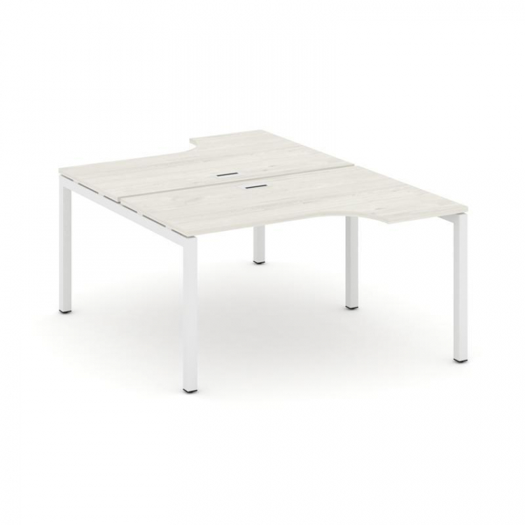 Style Project Рабочая станция эргоном. SN-5P.DRPA-022 Дуб Наварра/Металл Белый 1580*1632/1992*750