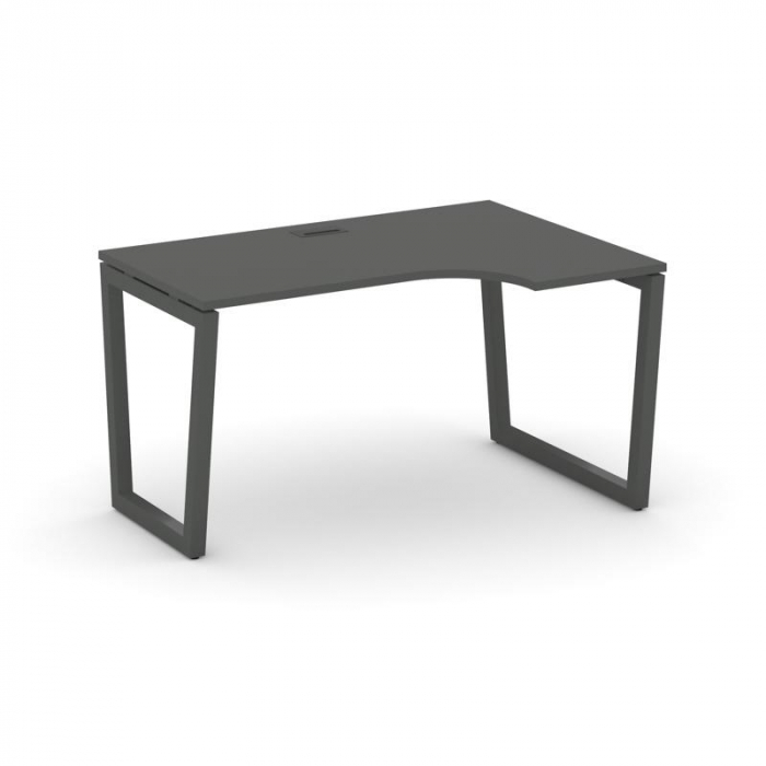 Стайл Проджект Стол рабочий эргоном. SN-5T2.SPA-011(R) Антрацит/Металл Антрацит/Черный Пластик 1380*