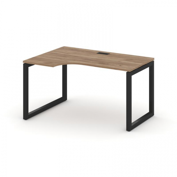 Style Project Стол рабочий эргоном. SN-5O.SPA-002(L) Дуб Табак/Металл Черный 1580*600/980*750