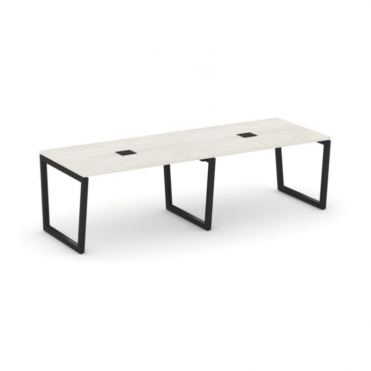 Style Project Стол переговорный SN-5T2.SPRG-014 Дуб Наварра/Металл Черный/Заглушка Металл Черный 316