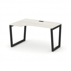 Style Project Стол рабочий эргоном. SN-5T2.SPA-022(L) Дуб Наварра/Металл Черный/Заглушка Пластик Чер