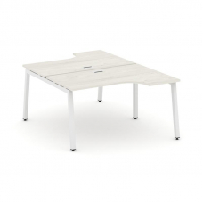 Style Project Рабочая станция эргоном. SN-5A.DRPA-021 Дуб Наварра/Металл Белый 1380*1632/1992*750