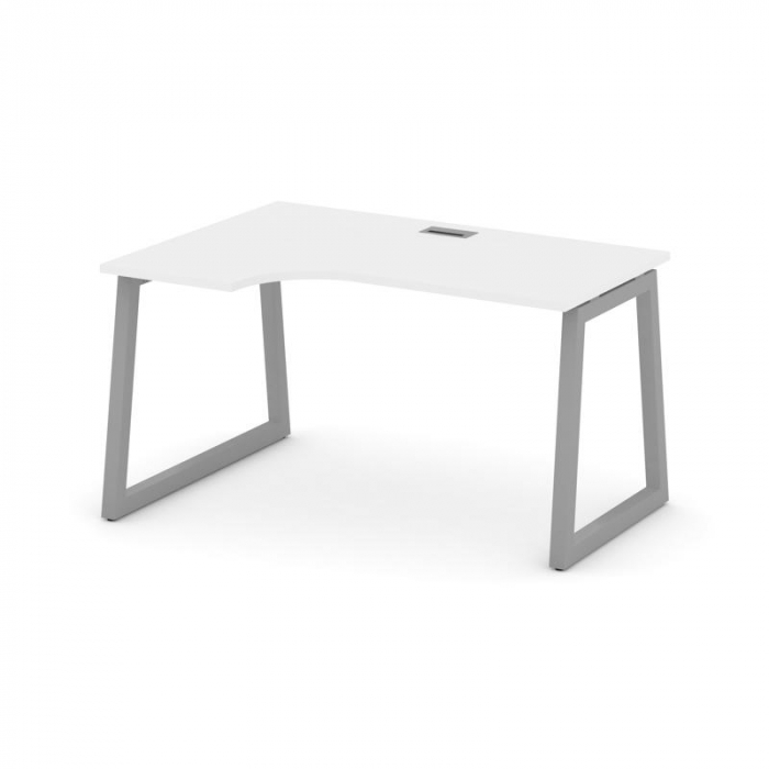 Стайл Проджект Стол рабочий эргоном. SN-5T1.SPA-001(L) Белый/Металл Серый/Заглушка Пластик Серебро 1