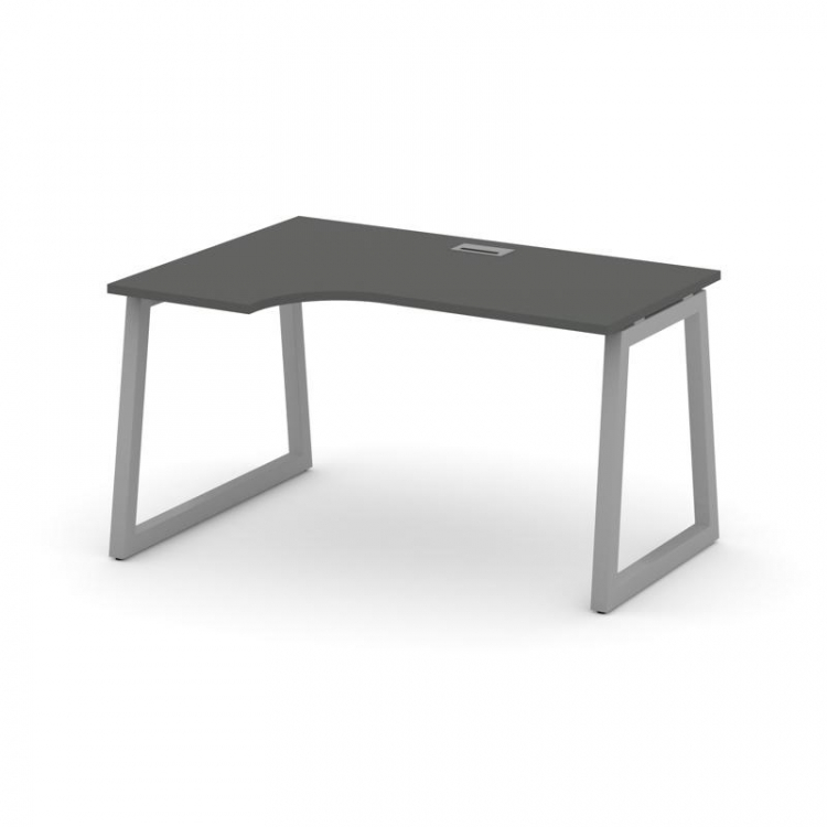 Style Project Стол рабочий эргоном. SN-5T1.SPA-021(L) Антрацит/Металл Серый/Заглушка Пластик Серебри