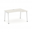 Style Project Стол рабочий эргоном. SN-5A.SPA-001(R) Дуб Наварра/Металл Белый 1380*600/980*750