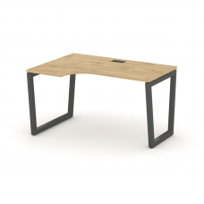 Style Project Стол рабочий эргоном. SN-5T2.SPA-012(L) Тиквуд Светлый/Металл Антрацит/Заглушка Пласти