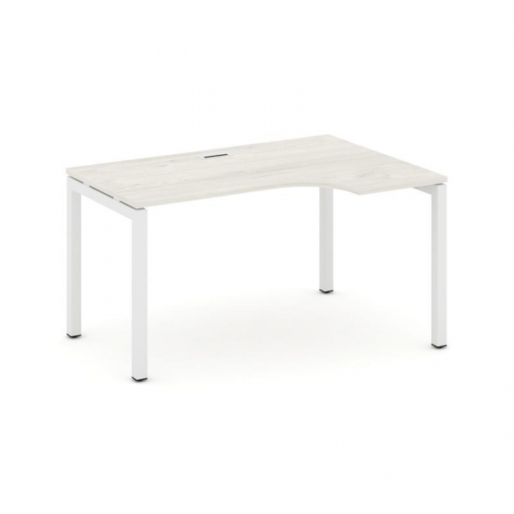 Style Project Стол рабочий эргоном. SN-5P.SPA-001(R) Дуб Наварра/Металл Белый 1380*600/980*750