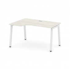 Style Project Стол рабочий эргоном. SN-5A.SPA-002(L) Дуб Наварра/Металл Белый 1580*600/980*750