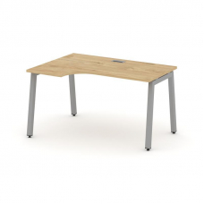 Style Project Стол рабочий эргоном. SN-5A.SPA-011(L) Тиквуд Светлый/Металл Серый 1380*700/980*750
