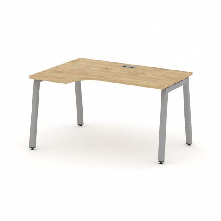 Style Project Стол рабочий эргоном. SN-5A.SPA-011(L) Тиквуд Светлый/Металл Серый 1380*700/980*750