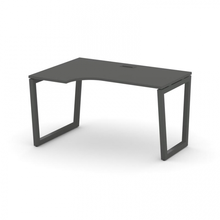 Style Project Стол рабочий эргоном. SN-5T2.SPA-012(L) Антрацит/Металл Антрацит/Черный Пластик 1580*7