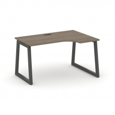 Style Project Стол рабочий эргоном. SN-5T1.SPA-001(R) Вяз Благородный/Металл Антрацит/Черный Пластик