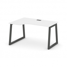Style Project Стол рабочий эргоном. SN-5T1.SPA-011(L) Белый/Металл Антрацит/Черный Пластик 1380*700/
