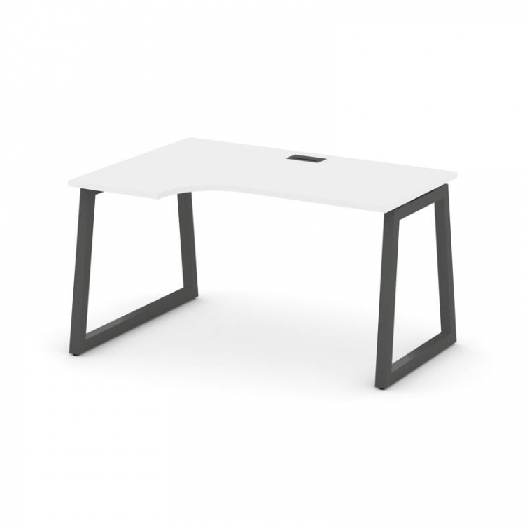 Style Project Стол рабочий эргоном. SN-5T1.SPA-011(L) Белый/Металл Антрацит/Черный Пластик 1380*700/