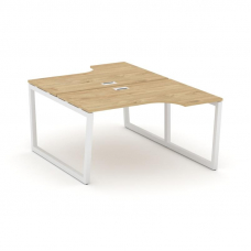 Style Project Рабочая станция эргоном. SN-5T2.DRPA-002 Тиквуд Светлый/Металл Белый/Заглушка Пластик