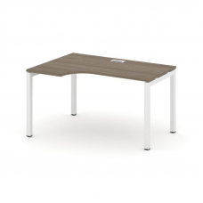 Style Project Стол рабочий эргоном. SN-5P.SPA-002(L) Вяз Благородный/Металл Белый 1580*600/980*750