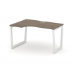 Style Project Стол рабочий эргоном. SN-5T2.SPA-021(L) Вяз Благородный/Металл Белый/Заглушка Пластик