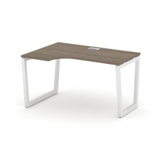 Style Project Стол рабочий эргоном. SN-5T2.SPA-021(L) Вяз Благородный/Металл Белый/Заглушка Пластик