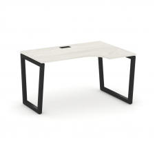 Style Project Стол рабочий эргоном. SN-5T2.SPA-011(R) Дуб Наварра/Металл Черный/Заглушка Пластик Чер