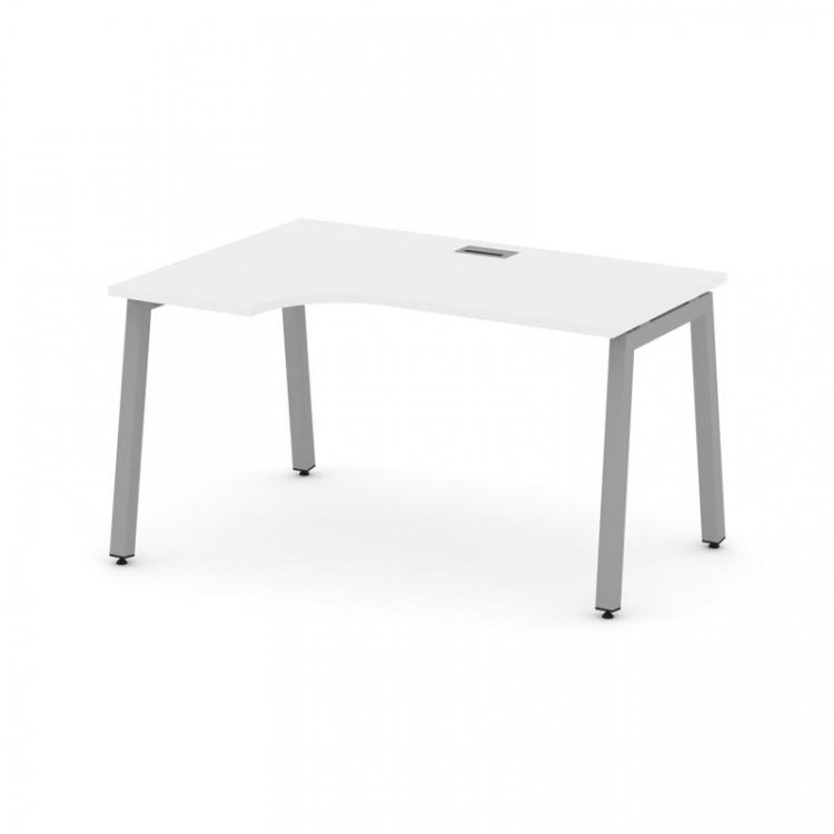 Style Project Стол рабочий эргоном. SN-5A.SPA-001(L) Белый/Металл Серый 1380*600/980*750