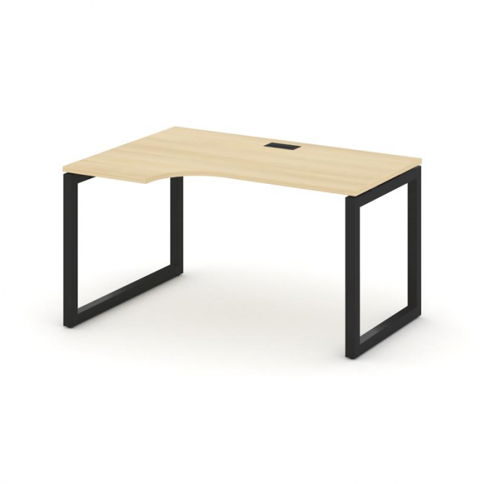 Стайл Проджект Стол рабочий эргоном. SN-5O.SPA-022(L) Акация Лорка/Металл Черный 1580*800/980*750