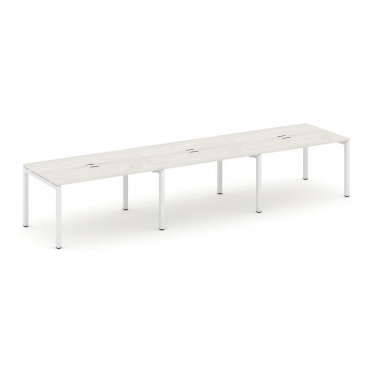 Style Project Стол переговорный SN-5P.SPRG-024 Дуб Наварра/Металл Белый 4740*980*750