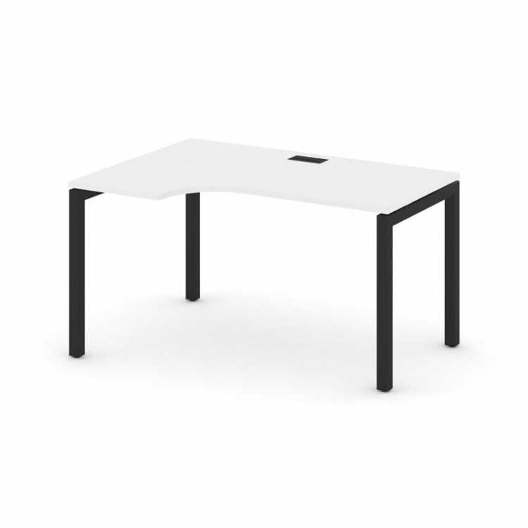 Style Project Стол рабочий эргоном. SN-5P.SPA-011(L) Белый/Металл Черный 1380*700/980*750