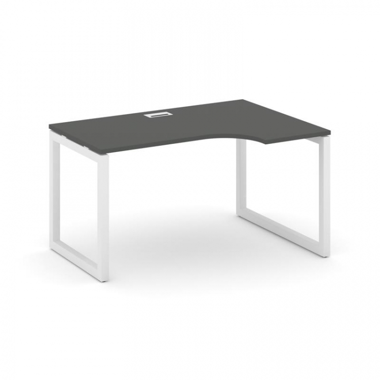 Style Project Стол рабочий эргоном. SN-5O.SPA-011(R) Антрацит/Металл Белый 1380*700/980*750
