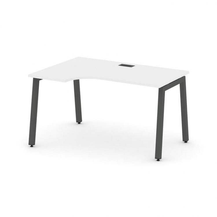 Style Project Стол рабочий эргоном. SN-5A.SPA-001(L) Белый/Металл Антрацит 1380*600/980*750